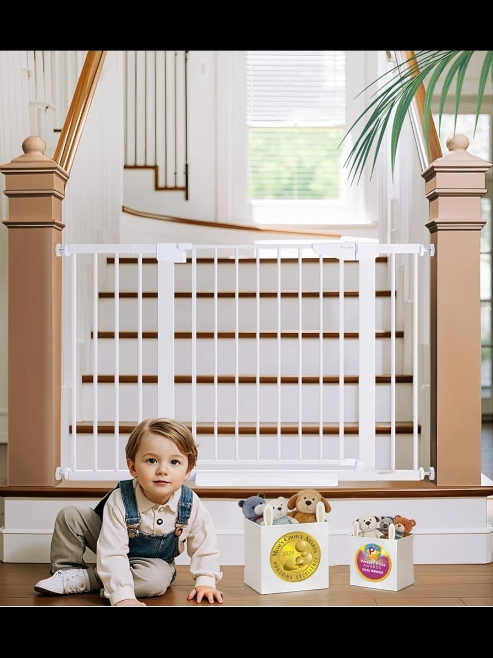 Cumbor 29.7-48" Baby Gate for Stairs, Mom's Choice Awards Winner-Dog Gates